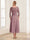 A-Line/Princess Scoop 3/4 Sleeves Tea-Length Mother of the Bride Dresses with Applique & Lace