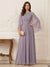 A-Line/Princess Scoop Half Sleeves Floor-Length Mother of the Bride Dresses with Ruffles