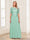 A-Line/Princess Scoop Half Sleeves Floor-Length Mother of the Bride Dresses with Applique & Lace