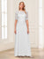A-Line/Princess Scoop Half Sleeves Floor-Length Mother of the Bride Dresses with Applique & Lace