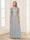A-Line/Princess Scoop Half Sleeves Floor-Length Mother of the Bride Dresses with Applique & Lace