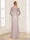 Sheath/Column V-Neck 3/4 Sleeves Floor-Length Mother of the Bride Dresses with Applique & Lace