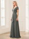 A-Line/Princess Scoop Short Sleeves Floor-Length Mother of the Bride Dresses with Lace
