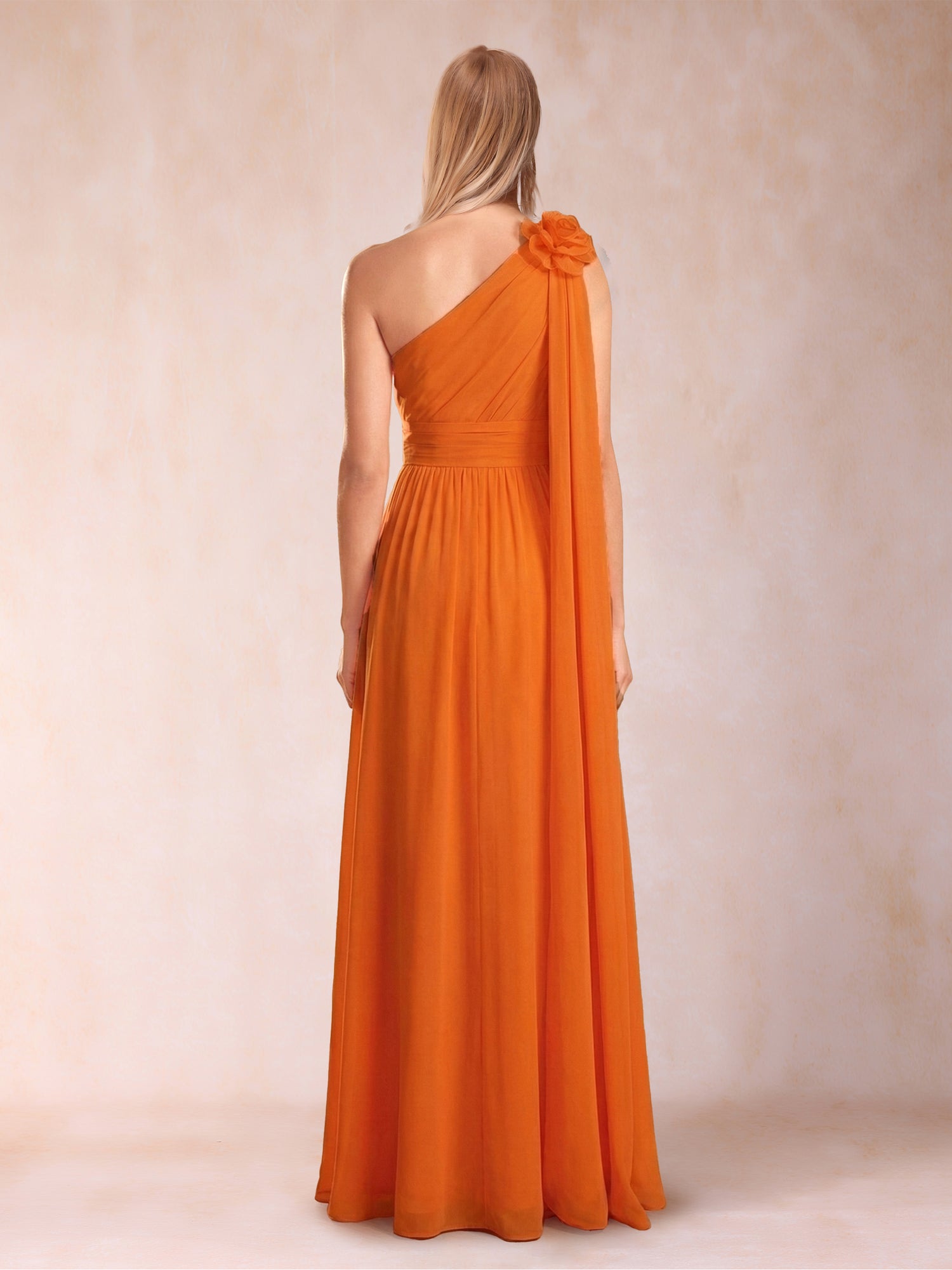 A-Line/Princess One-Shoulder Sleeveless Floor-Length Mother of the Bride Dresses with 3D Flower & Split Side