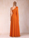 A-Line/Princess One-Shoulder Sleeveless Floor-Length Mother of the Bride Dresses with 3D Flower & Split Side