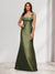 Trumpet/Mermaid Square Neck Sleeveless Floor-Length Bridesmaid Dresses with Bowknot