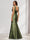 Trumpet/Mermaid Square Neck Sleeveless Floor-Length Bridesmaid Dresses with Bowknot