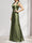 Trumpet/Mermaid Square Neck Sleeveless Floor-Length Bridesmaid Dresses with Bowknot