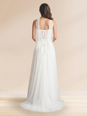 A-Line/Princess Sweetheart Strapless Basque Waist Prom Dresses