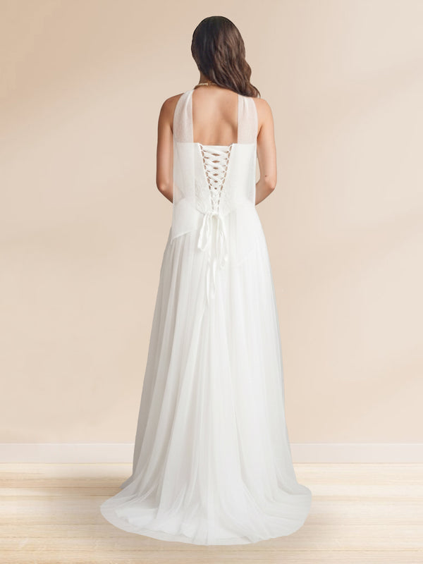 A-Line/Princess Sweetheart Strapless Basque Waist Prom Dresses