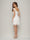 Sheath/Column Off-the-Shoulder Short Sleeves Basque Waist Prom Dresses with Feather