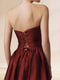A-Line/Princess Strapless Sleeveless Basque Waist Prom Dresses with Ruched