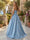 A-Line/Princess Strapless Sleeveless Basque Waist Prom Dresses with Ruched & Pocket