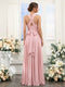 A-Line/Princess V-Neck Sleeveless Floor-Length Bridesmaid Dresses with Ruched