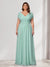 A-Line/Princess V-Neck Short Sleeves Chiffon Plus Size Bridesmaid Dresses With Bowknot