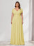 A-Line/Princess V-Neck Short Sleeves Chiffon Plus Size Bridesmaid Dresses With Bowknot
