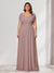 A-Line/Princess V-Neck Short Sleeves Chiffon Plus Size Bridesmaid Dresses With Bowknot