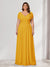 A-Line/Princess V-Neck Short Sleeves Chiffon Plus Size Bridesmaid Dresses With Bowknot