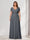 A-Line/Princess V-Neck Short Sleeves Chiffon Plus Size Bridesmaid Dresses With Bowknot