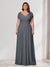 A-Line/Princess V-Neck Short Sleeves Chiffon Plus Size Bridesmaid Dresses With Bowknot