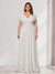 A-Line/Princess V-Neck Short Sleeves Chiffon Plus Size Bridesmaid Dresses With Bowknot