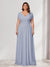 A-Line/Princess V-Neck Short Sleeves Chiffon Plus Size Bridesmaid Dresses With Bowknot