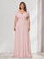 A-Line/Princess V-Neck Short Sleeves Chiffon Plus Size Bridesmaid Dresses With Bowknot