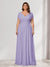 A-Line/Princess V-Neck Short Sleeves Chiffon Plus Size Bridesmaid Dresses With Bowknot