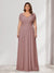 A-Line/Princess V-Neck Short Sleeves Chiffon Plus Size Bridesmaid Dresses With Bowknot