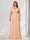A-Line/Princess V-Neck Short Sleeves Chiffon Plus Size Bridesmaid Dresses With Bowknot
