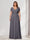 A-Line/Princess V-Neck Short Sleeves Chiffon Plus Size Bridesmaid Dresses With Bowknot