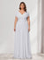 A-Line/Princess V-Neck Short Sleeves Chiffon Plus Size Bridesmaid Dresses With Bowknot