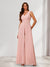 Jumpsuit V-Neck Sleeveless Chiffon Bridesmaid Dresses with Split Side