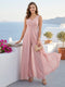 Jumpsuit V-Neck Sleeveless Chiffon Bridesmaid Dresses with Split Side