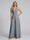 Jumpsuit V-Neck Sleeveless Chiffon Bridesmaid Dresses with Split Side