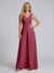 Jumpsuit V-Neck Sleeveless Chiffon Bridesmaid Dresses with Split Side