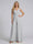 Jumpsuit V-Neck Sleeveless Chiffon Bridesmaid Dresses with Split Side