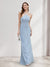 Sheath/Column Halter Sleeveless Bridesmaid Dresses With Lace