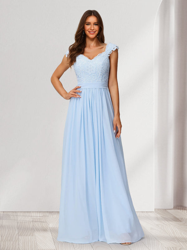 A-Line/Princess Sweetheart Sleeveless Bridesmaid Dresses With Lace & Applique