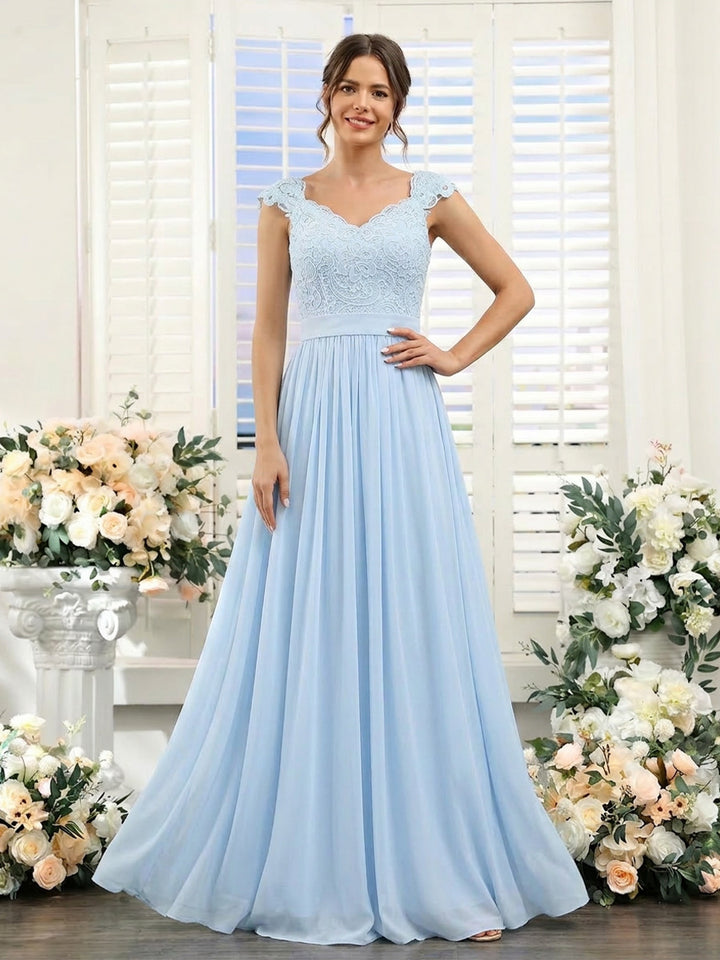 A-Line/Princess Sweetheart Sleeveless Bridesmaid Dresses With Lace &amp; Applique