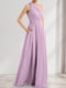 A-Line/Princess One-Shoulder Sleeveless Bridesmaid Dresses With 3D Floral