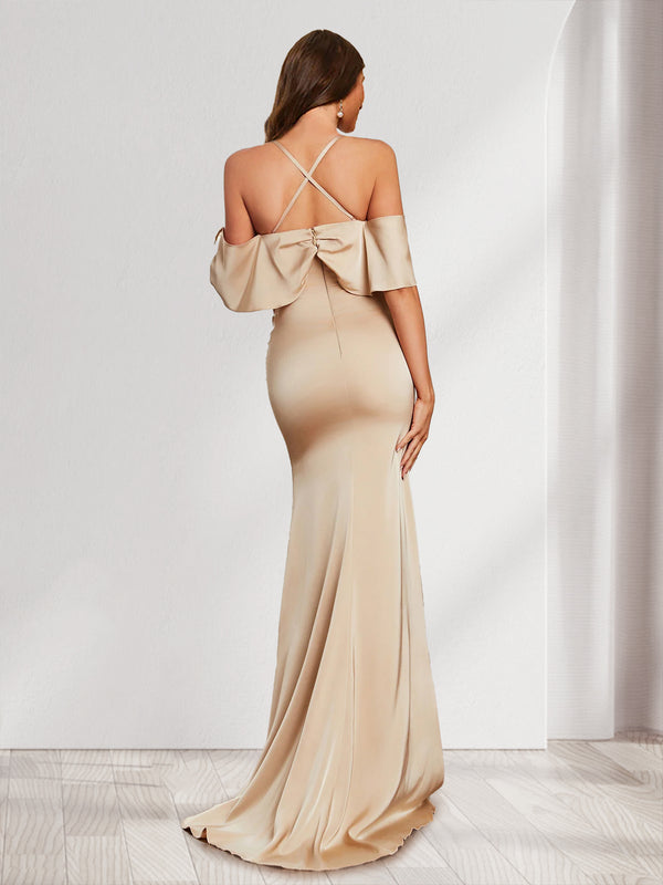 Trumpet/Mermaid Spaghetti Straps Sweetheart Bridesmaid Dresses With Ruched