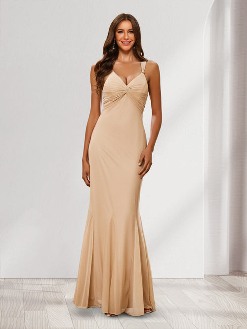 Sheath/Column Sweetheart Sleeveless Chiffon Bridesmaid Dresses with Ruched