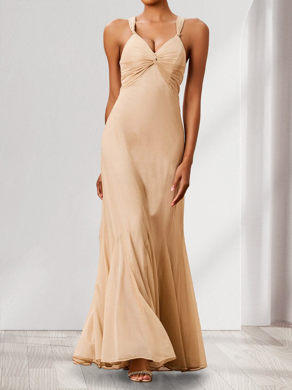 Sheath/Column Sweetheart Sleeveless Chiffon Bridesmaid Dresses with Ruched