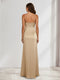 Sheath/Column Spaghetti Straps Sleeveless Bridesmaid Dresses with Bowknot