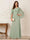 A-Line/Princess Scoop Half Sleeves Floor-Length Mother of the Bride Dresses with Ruched & Split Side