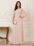 A-Line/Princess Scoop Half Sleeves Floor-Length Mother of the Bride Dresses with Ruched & Split Side