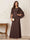 A-Line/Princess Scoop Half Sleeves Floor-Length Mother of the Bride Dresses with Ruched & Split Side