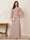 A-Line/Princess Scoop Half Sleeves Floor-Length Mother of the Bride Dresses with Ruched & Split Side