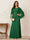 A-Line/Princess Scoop Half Sleeves Floor-Length Mother of the Bride Dresses with Ruched & Split Side
